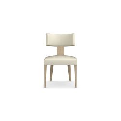 OPEN BOX: Koret Side Chair, Standard, Performance Vegan Pebbled Leather, Ivory, Heritage Grey