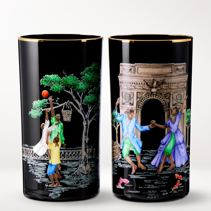 Sheila Bridges x Williams Sonoma Harlem Toile Highball Glasses