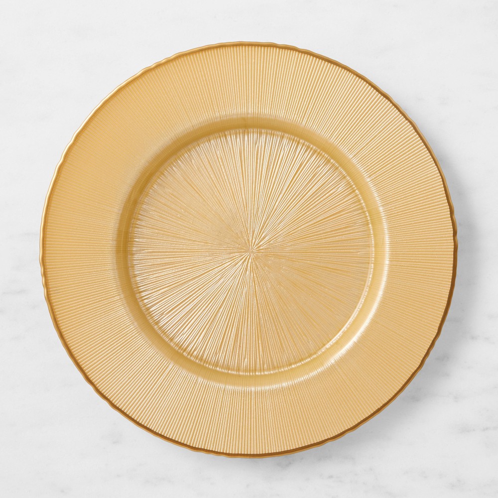 Gold Rim Glass Charger, Gold