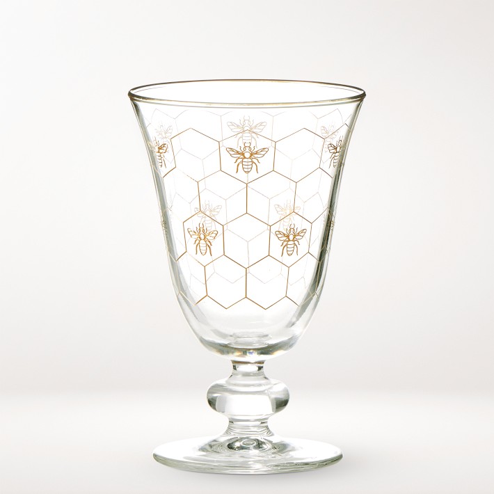 Honeycomb Goblet Glasses, Set of 4