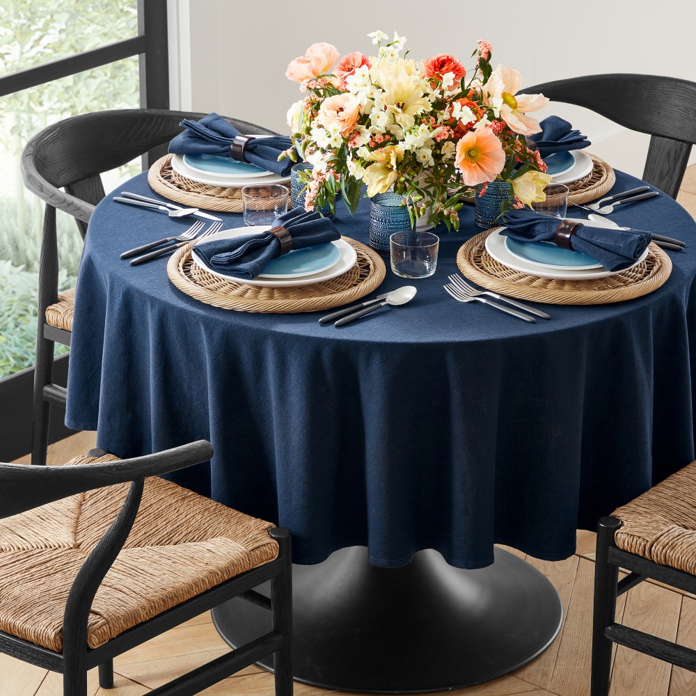 Williams Sonoma Pantry Tablecloth, 70" Round, Navy