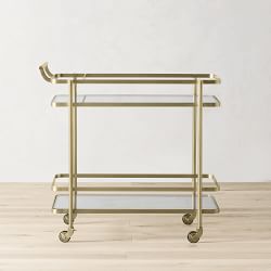 Truman Rectangular Bar Cart, Antique Brass