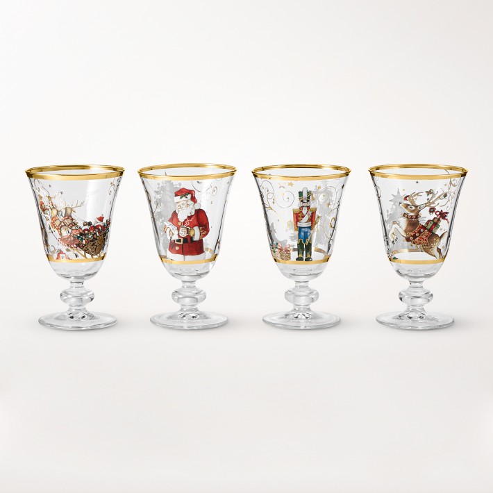 'Twas the Night Before Christmas Goblets, Set of 4, Nutcracker