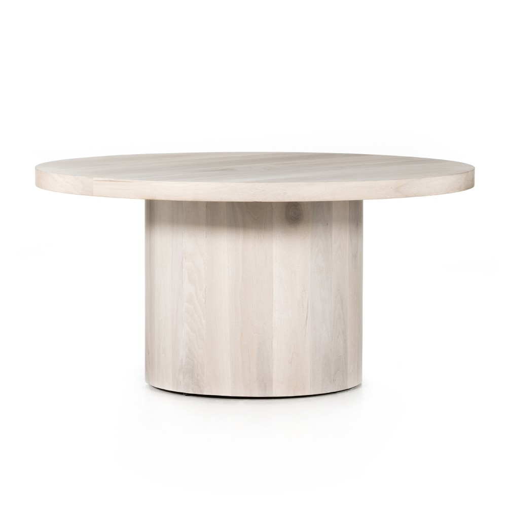 Calabria 60in Round Dining Table, Ashen, Walnut