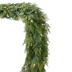 Balsam Hill Cedar Woods Pre-Lit Faux Wreath &amp; Garland