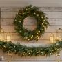 Balsam Hill Cedar Woods Pre-Lit Faux Wreath &amp; Garland
