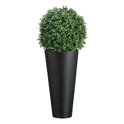 Faux Boxwood Ball Topiary in Bamboo Container, 44"