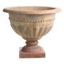 Antique Brown Metal Urn, 14.5"