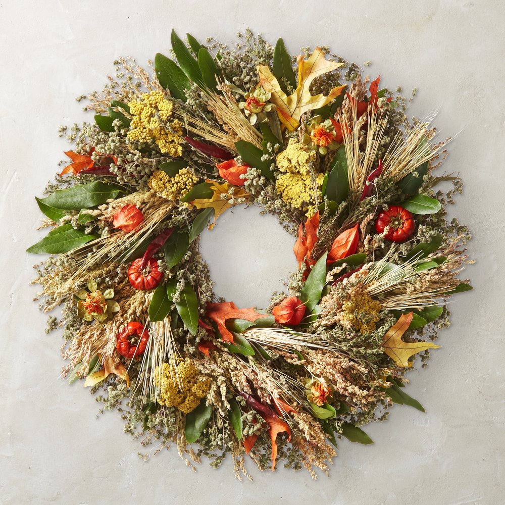 Fall Abundance Live Wreath, 20"