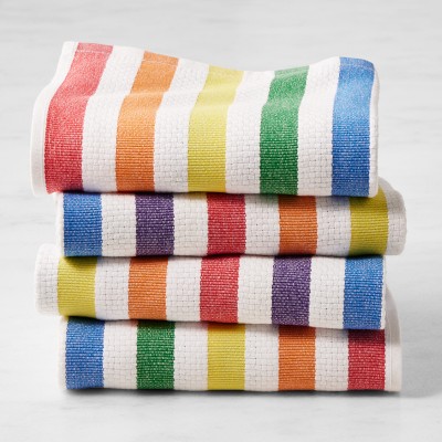 Williams Sonoma Classic Stripe Towels, Set of 4, Rainbow