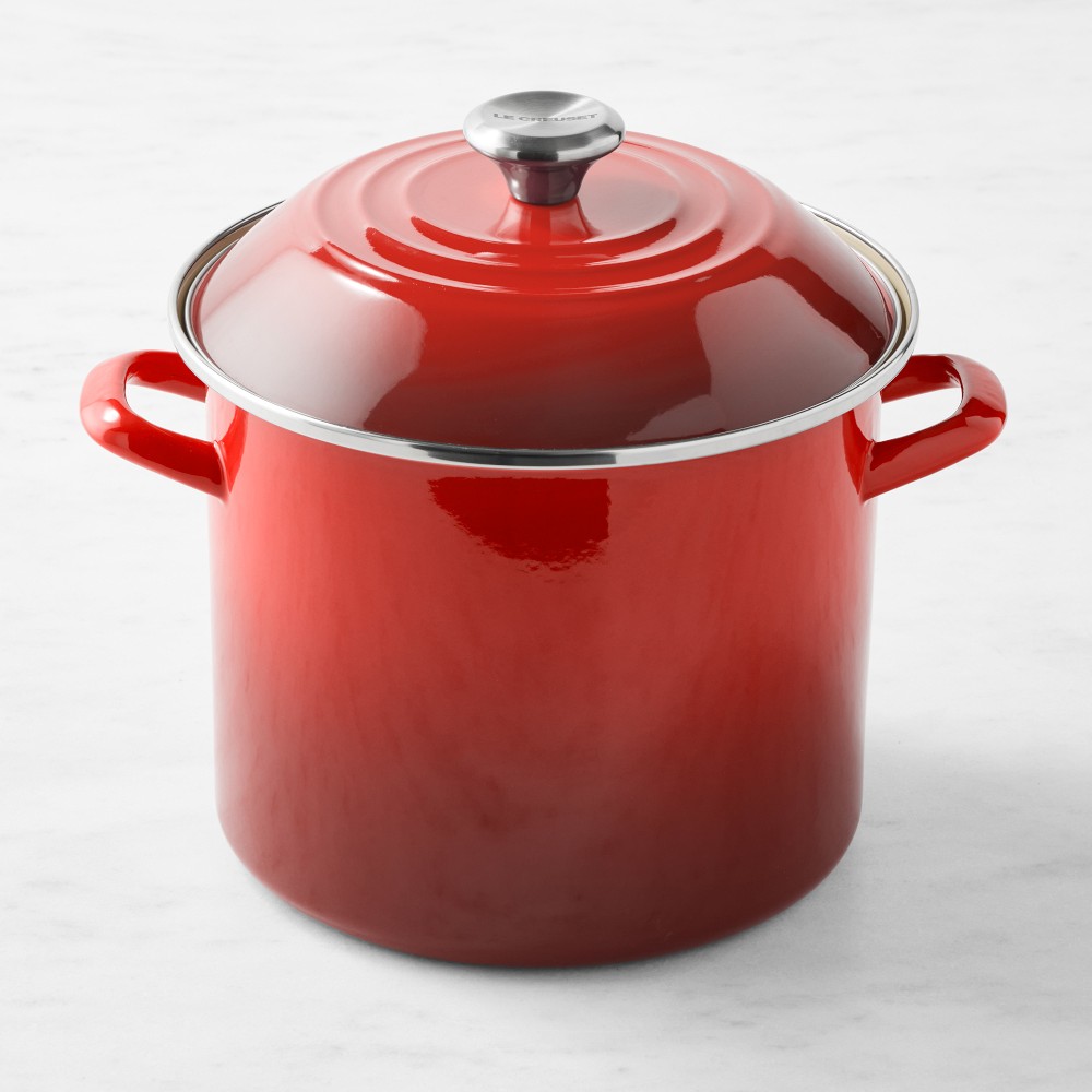 Le Creuset Enameled-Steel Stock Pot with Stainless-Steel Knob