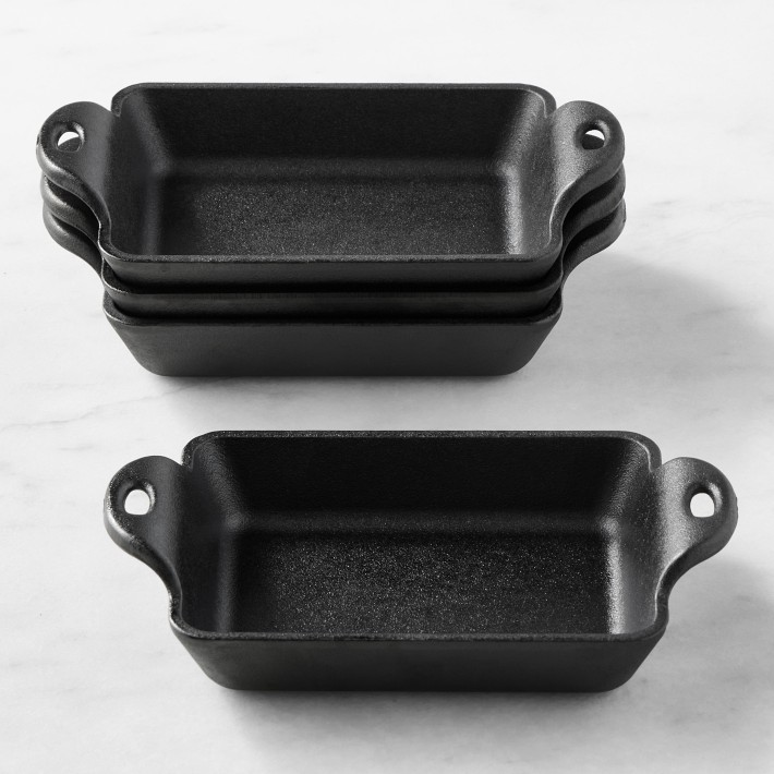 Lodge Seasoned Cast Iron Mini Rectangular Server, Set of Four