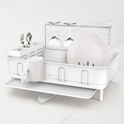 simplehuman&#8482; Steel Frame Kitchen Dishrack, White