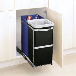 simplehuman&#8482; 35-L. Dual Compartment Under Counter Pull-Out Can
