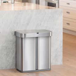 simplehuman&#8482; Dual Compartment Voice &amp; Sensor Can, 58L