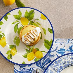 Lemon Outdoor Melamine Salad Plates, Set of 4