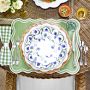 AERIN x Williams Sonoma Garden Bouquet Blue Scalloped Charger