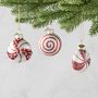Peppermint Candy Ornaments, Set of 9