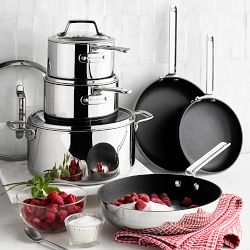 SCANPAN&#174; TSS+ Stainless-Steel Nonstick 3-Piece Fry Set