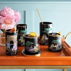 Sheila Bridges x Williams Sonoma Harlem Toile Highball Glasses