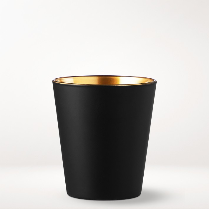 Black Matte & Copper Double Old-Fashioned Glasses, Set of 4