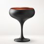Black Matte & Copper Coupe Glasses, Set of 4