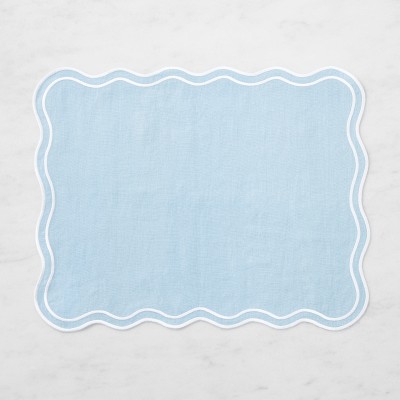 AERIN x Williams Sonoma Scalloped Placemats, Set of 4, Blue