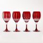 Wilshire Jewel Cut Wine Glasses Mixed, Set of 4, Red
