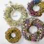 Pink Floral Garden Live Wreath, 30&quot;