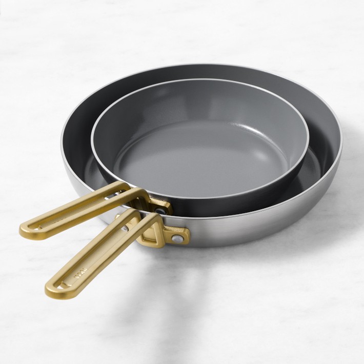 GreenPan&#8482; Stanley Tucci&#8482; Stainless-Steel Ceramic Nonstick Fry Pan Set of 2