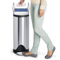 simplehuman&#8482; 40-Liter Dual Compartment Butterfly Lid Kitchen Recycling Can
