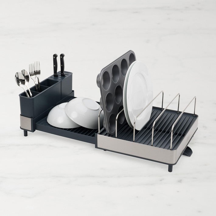 Joseph Joseph Extend Max Steel High-capacity expanding cookware dish  rack with draining spout