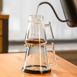 Pure Over Glass Pour-Over Coffee Brew Kit XL, Black