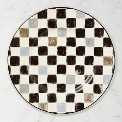 MacKenzie-Childs Stoneware Check Dinner Plate, Black
