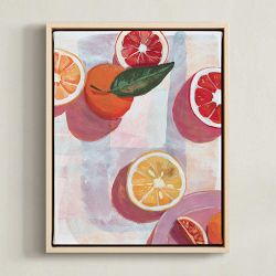 Minted, Kinga Subject, Citrus Symphony, Framed Canvas, 11x14, Natural Wood Frame