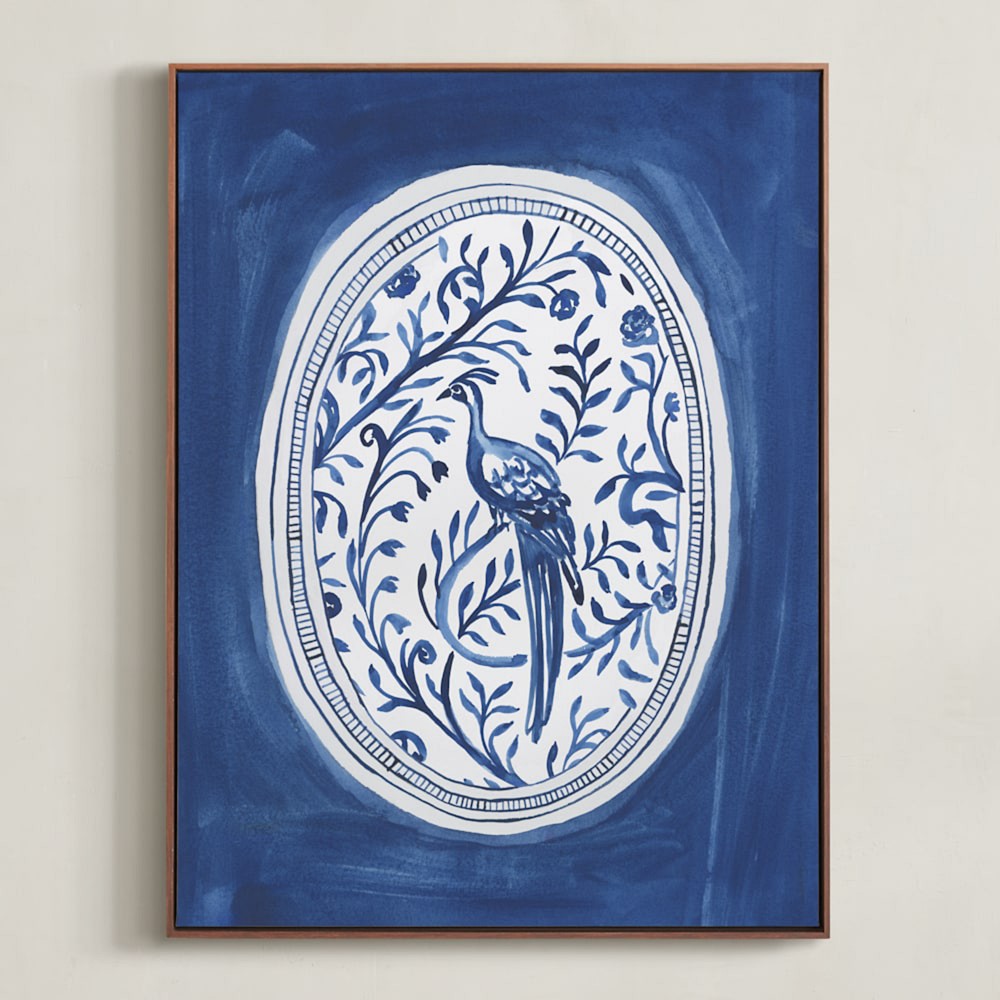 OPEN BOX: Minted, Teju Reval, Chinoiserie Tableware 2, Framed Canvas, 30x40, Walnut Wood Frame