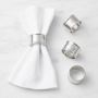 Hammered Nickel Napkin Rings, Set of 4