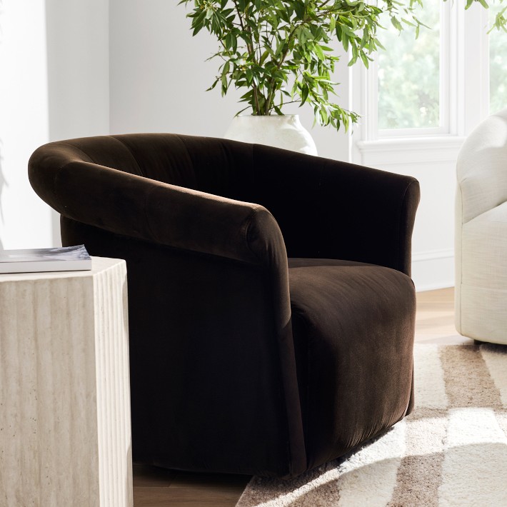 Arleta Roll Arm Swivel Chair
