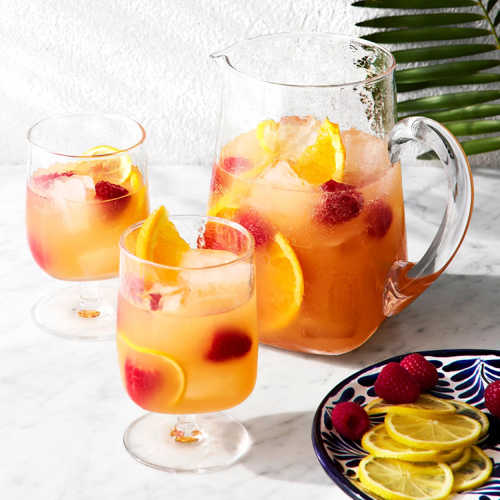 Rose Sangria with Citrus and Raspberries Cocktail Set