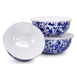 Golden Rabbit Enamel Mixing Bowls, Set of 3