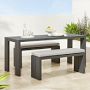 Larnaca Outdoor Metal Dining Bench (46&quot;-65&quot;)
