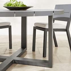 Larnaca Outdoor Slate Grey Metal Round Dining Table (60&quot;)