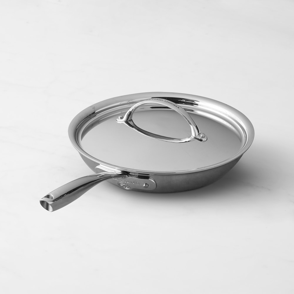 Williams Sonoma Signature Thermo-Clad&#8482; Stainless-Steel Nonstick Covered Fry Pan