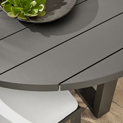 Larnaca Outdoor Slate Grey Metal Round Dining Table (60&quot;)