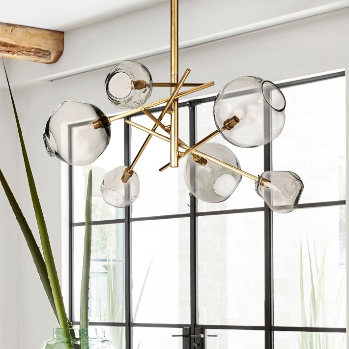 Molten Chandelier - Unique Glass & Brass Lighting