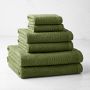 Solid Ribbed 6 Piece Towel Set