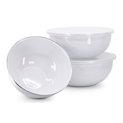 Golden Rabbit Enamel Mixing Bowls, Set of 3