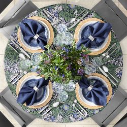 Morris &amp; Co. x Williams Sonoma Outdoor Larkspur Round Tablecloth