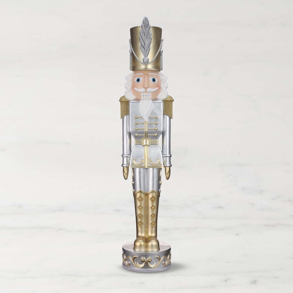Outdoor Gold & Silver Nutcracker, 48"