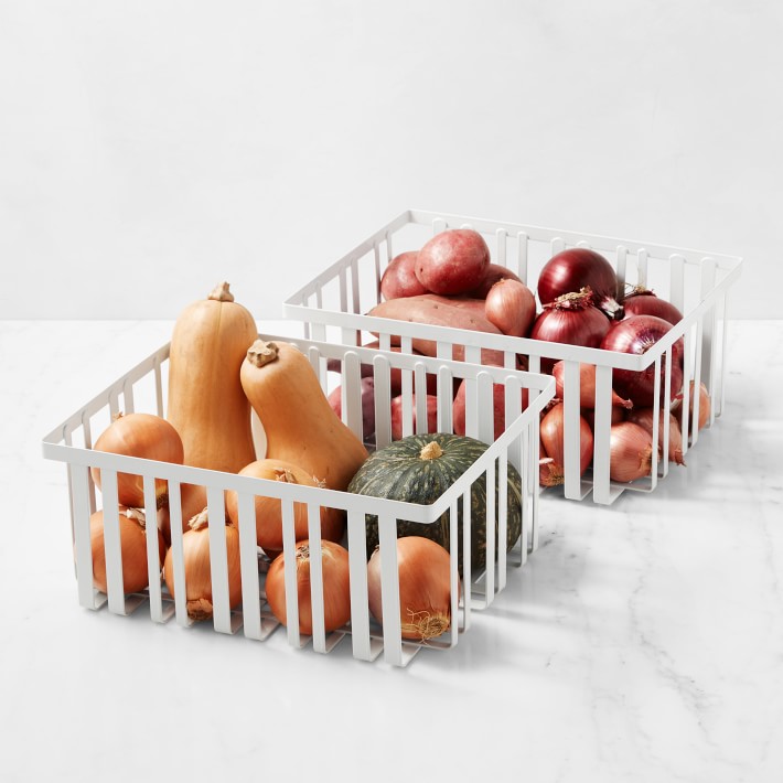Hold Everything Metal Powder Coat Basket - Large Set of 2